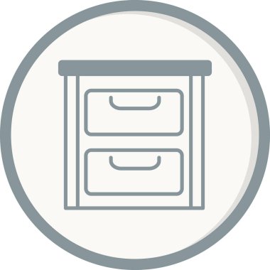 Çekmeceler simgesinin vektör illüstrasyonu 