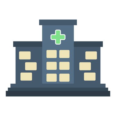 Hastane binası ikon vektör illüstrasyonu