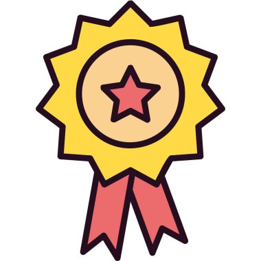 Ödül. Rozetin basit resmedilmiş web simgesi