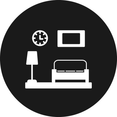 Oturma odası simgesi vektör çizimi grafik tasarımı