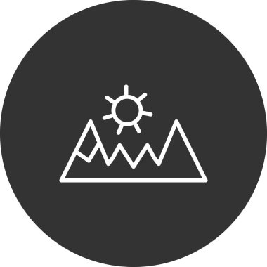 dağ simgesi, vektör illüstrasyonu