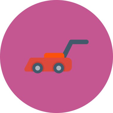Çim biçme makinesi simgesinin vektör çizimi