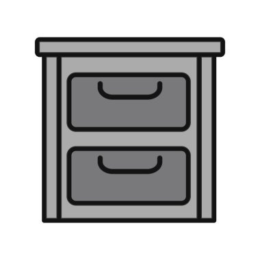 Çekmeceler simgesinin vektör illüstrasyonu 
