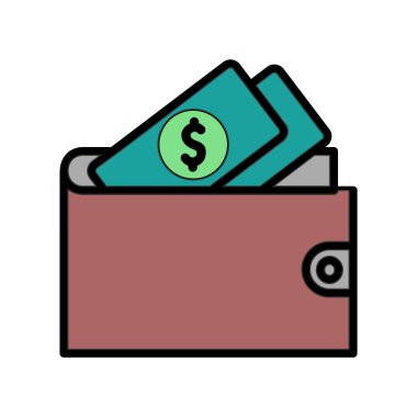 cüzdan ikonu vektör illüstrasyonu