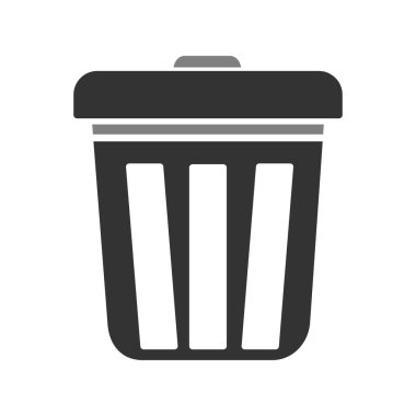 Çöp tenekesi simgesi düz stil. Basit vektör gösterimi  