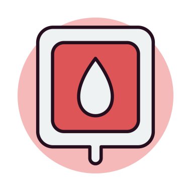 Kan Torbası simgesi, vektör çizimi