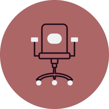 ofis sandalyesi simgesi, vektör illüstrasyonu