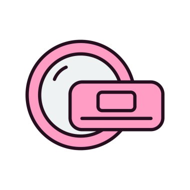 Moda stili izole edilmiş arkaplanda bulaşık makinesi simgesi