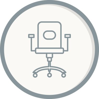 ofis sandalyesi simgesi, vektör illüstrasyonu