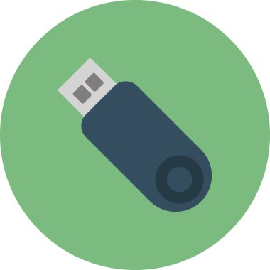 USB flash disk simgesi. USB deposunun basit bir illüstrasyonu