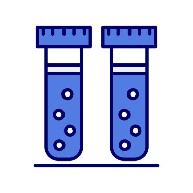 test tüpleri vektör düz renk simgesi 