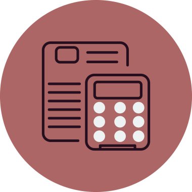 hesap makinesi ve belge web simgesi, basit illüstrasyon 