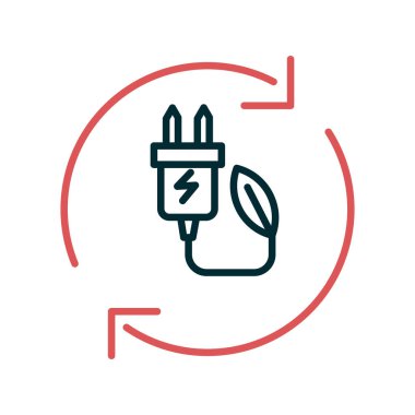 Vektör ince çizgi simgesi, yenilenebilir enerji kavramı