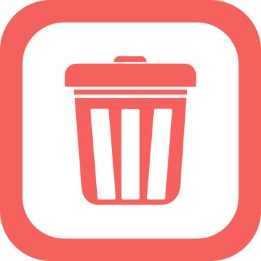 Çöp tenekesi simgesi düz stil. Basit vektör gösterimi  