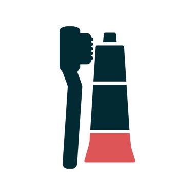 Toothpase Fırça simgesi vektör çizimi