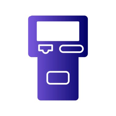 ATM makine kutsal kişilerin resmi, vektör çizim