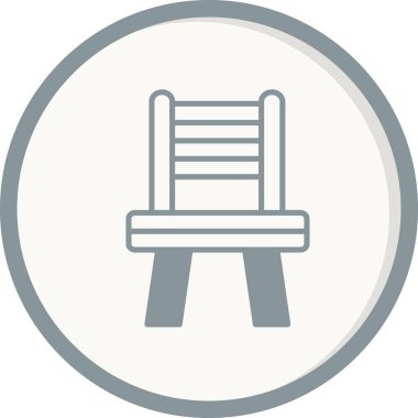 Salon sandalyesi simgesi, vektör illüstrasyonu