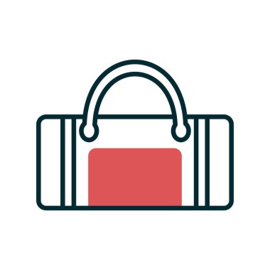 Sırt çantası simgesi, vektör illüstrasyonu