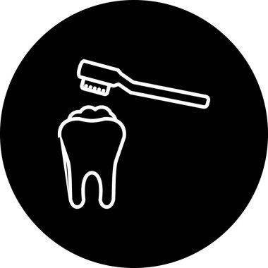 Diş Fırçalama ikonu vektör çizimi