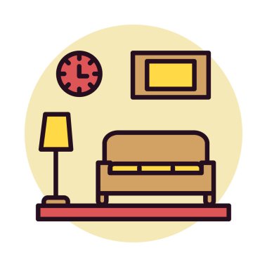 Oturma odası simgesi vektör çizimi grafik tasarımı