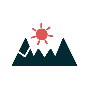 dağ simgesi, vektör illüstrasyonu