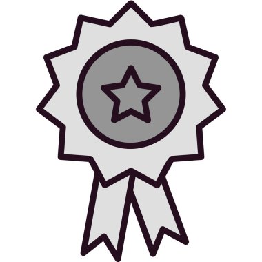 Ödül. Rozetin basit resmedilmiş web simgesi