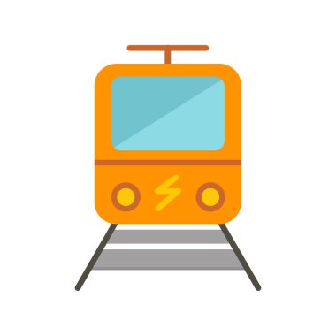 Elektrik tren simgesi, vektör illüstrasyonu