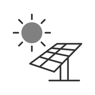 Güneş enerjisi Paneli simgesi. Vektör çizim 