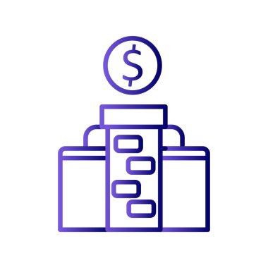 ofis binası simgesi, vektör illüstrasyonu