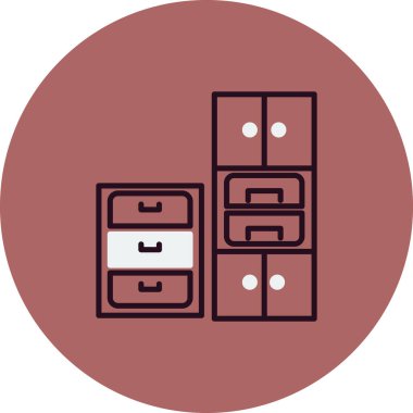 Çekmeceler simgesinin vektör illüstrasyonu 