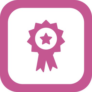 Ödül. Rozetin basit resmedilmiş web simgesi