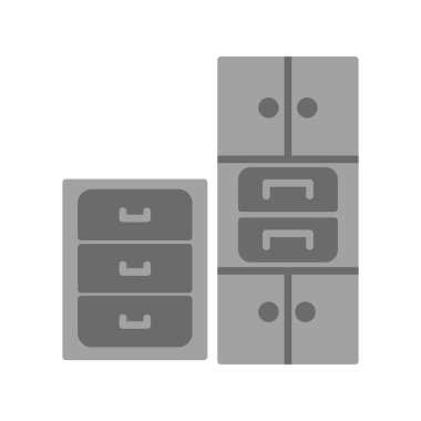 Çekmeceler simgesinin vektör illüstrasyonu 