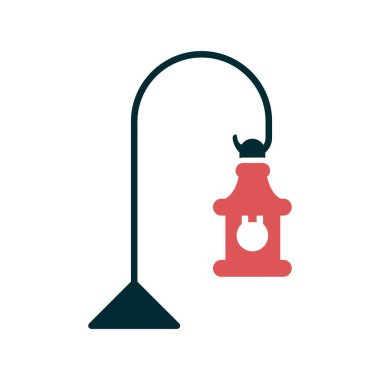 Lamba simgesi, vektör illüstrasyonu, sokak feneri 