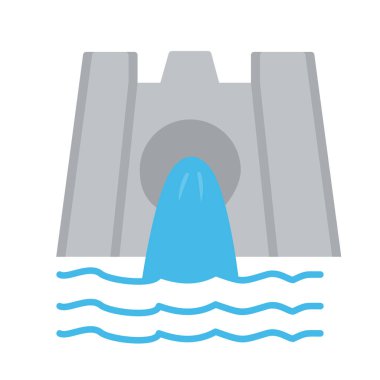 Beyaz arkaplanda izole edilmiş baraj simgesi vektörü 