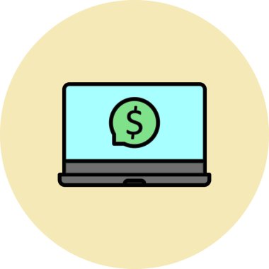 Dizüstü bilgisayar simgesi vektör çizimi