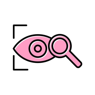 göz ve büyütme cam simgesi, vektör illüstrasyonu ile arama ve görme kavramı