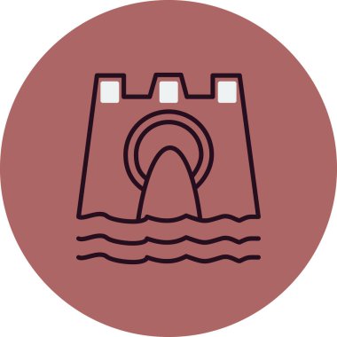 Beyaz arkaplanda izole edilmiş baraj simgesi vektörü 