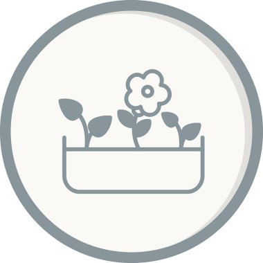 bitki saksısı ikon vektör çizimi tasarımı