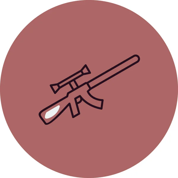 Значок Вектора Снайперской Винтовки Знак Тонкой Линии Иллюстрация Изолированного Контура — стоковый вектор