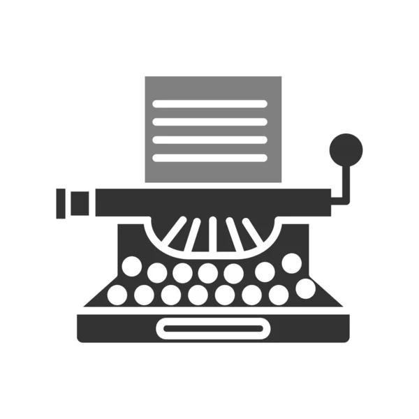Typewriter Web Icon Vector Illustration — Stock Vector