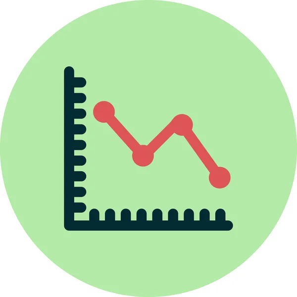 Line Graph Icon Vector Illustration — Stock Vector