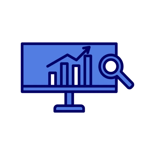 Ícone Linha Fina Analytics Ilustração Vetorial Pesquisa Dados — Vetor de Stock