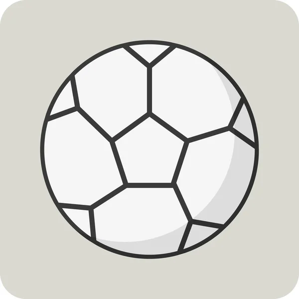 Ícone Bola Futebol Estilo Design Plano Ilustração Vetorial — Vetor de Stock