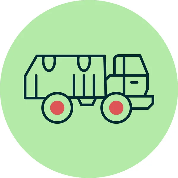 Military Truck Icon Vector Illustration - Stok Vektor