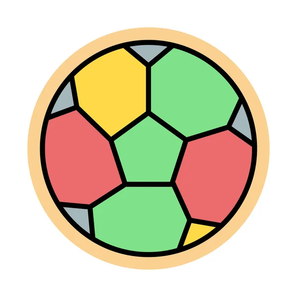 Ícone Bola Futebol Estilo Design Plano Ilustração Vetorial — Vetor de Stock