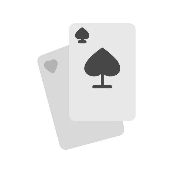 Cartões Poker Fundo Branco Estilo Plano —  Vetores de Stock