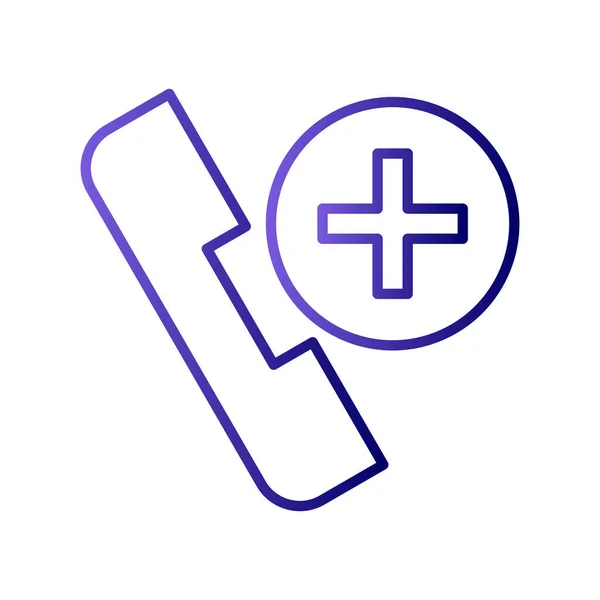 Medische Hulplijn Pictogram Telefoon Ontvanger Medische Cross Vector Illustratie — Stockvector