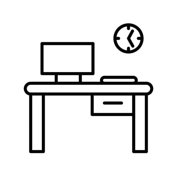 オフィステーブルアイコンベクトルイラスト — ストックベクタ