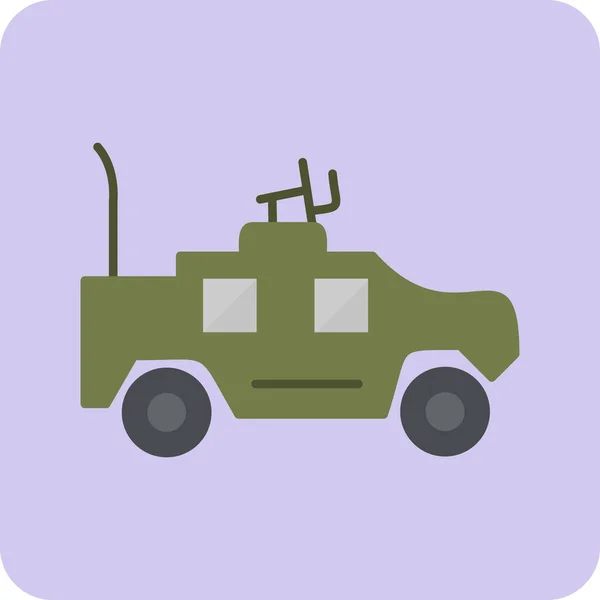 Militaire Voertuig Icoon Vector Dunne Lijn Bord Geïsoleerde Contoursymbool Illustratie — Stockvector