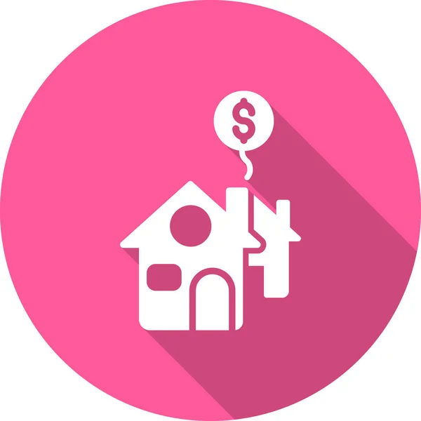 Ikona Nieruchomości Proste Ilustracja Domu Wektorem Dolara Mieszkaniowy Symbol Koncepcyjny — Wektor stockowy